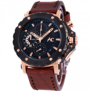 Alexandre Christie Collection AC 9205 Rosegold Brown Leather MCLBRBA
